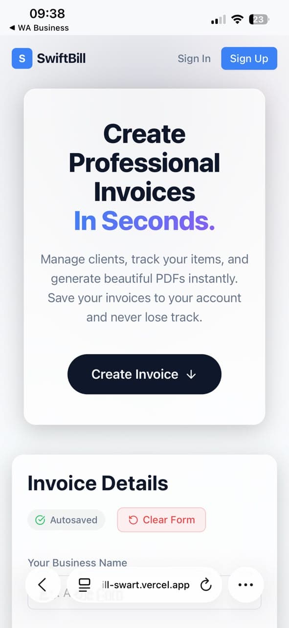 Mobile Landing Page